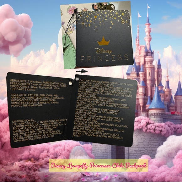 Disney Loungefly Super Cute Mini Flora Sage Chibi Backpack w/Many Princesses - Picture 4 of 8